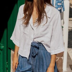 ZARA Lace Insert Short Shirt